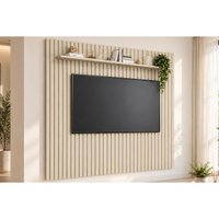 Painel Sala Estar p/ TV 75 Pol Maragogi 230cm Off White Permóbili