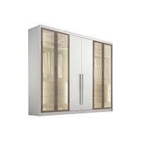 Guarda Roupa Solteiro 6 Portas 4V 6G Linea Neve N. Horizonte