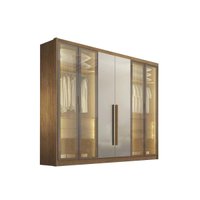 Guarda Roupa Solteiro 6 Portas 4V 4G Linea Cinamo N. Horizonte