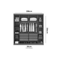 Guarda Roupa Solteiro 2 Portas 1Esp 6G Sienna Cina N. Horizonte