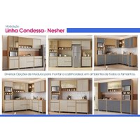 Cozinha Modulada 9 Peças Condessa CZ420 Carv/Titânio Nesher