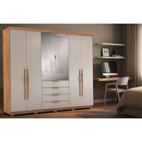 Guarda Roupa Solteiro 6 Portas 2Esp Pés Giardino Amê Demóbile