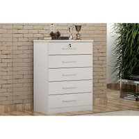 Cômoda Casal Suíça 5 Gavetas Neve N. Horizonte