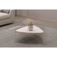 Mesa Lateral Sala Isa c/Pés Metálicos Off White DJ Móveis