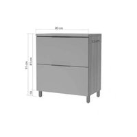 Balcão Cozinha Modulado Marquesa 1Pta 1Gav 80cm Nature/Greige Nesher
