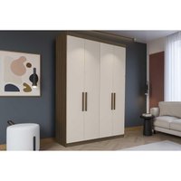 Guarda Roupa Solteiro 4 Portas 2 Gavs PH1714 Nogueira Herval