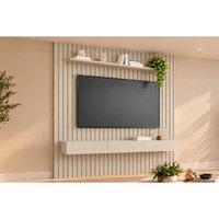 Painel Sala Estar p/ TV 65 Pol Maragogi 185cm Off White Permóbili