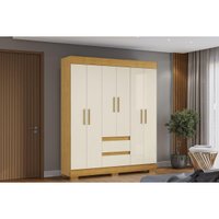 Guarda Roupa Solteiro 6 Portas 2 Gavs Maya Cinamomo/Off Wh ACP