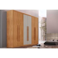 Guarda Roupa Solteiro 6 Portas 4F 2G Pés Hawaii Naturale Rufato