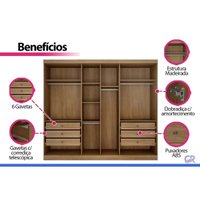 Guarda Roupa Solteiro 6 Portas Vd 6G Linea Neve N. Horizonte