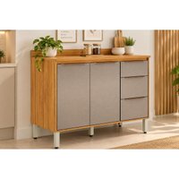Balcão Cozinha Modulado Plena 2 Portas 120cm Cinamon/Nude Demóbile
