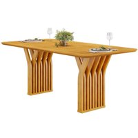 Mesa Cozinha Yara Madeirado 170x100cm Cedro DJ Móveis