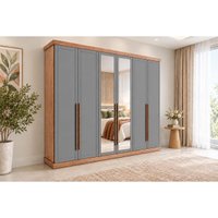Guarda Roupa Solteiro 6 Portas 2Esp 6G Capri Freijó Carraro