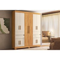 Guarda Roupa Solteiro 10 Portas 4 Gav Vizanno Cinamomo Demóbile