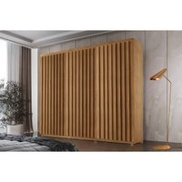 Guarda Roupa Solteiro 6 Portas Rip 2G Pés Cairo Naturale Rufato