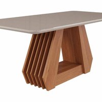 Mesa Cozinha Ágata Madeirado/Vidro 180cm Marrocos/Preto Cimol