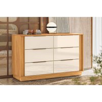 Cômoda Casal Giardino 6 Gavetas Cinamon/Off White Demóbile