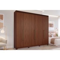 Guarda Roupa Solteiro 6 Portas 5Gv c/Pés Aurora Jequitiba Panan