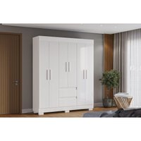 Guarda Roupa Solteiro 6 Portas 2 Gavs Maya Branco ACP