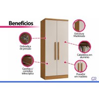 Guarda Roupa Modulado Casal 2Ptas Rizon Neve N. Horizonte