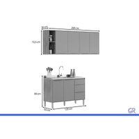 Cozinha Modulada 3 Peças Plena CZ467 Cinamon/Nude Demóbile