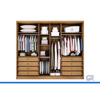 Guarda Roupa Modulado Casal 6 Ptas 4Vd 8G Linea Neve N. Horizonte