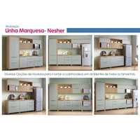Cozinha Modulada Nesher 4 Peças Marquesa CZ429 Nature/Verde