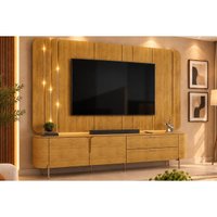 Home Rack Painel p/ TV 75 Pol Celine 241cm Cedro DJ Móveis