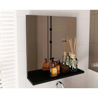 Armário Banheiro c/Espelho Decorativo BN3642 Preto TecnoMobili