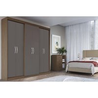 Guarda Roupa Solteiro 6 Portas 2 Gav PH1675 Nogueira Herval
