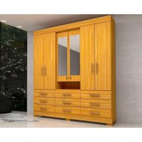 Guarda Roupa Solteiro 6 Portas 2 Esp 9 Gavs Débora Cinamomo ACP