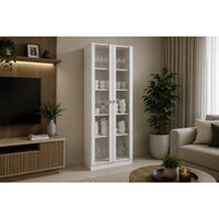Cristaleira Cozinha CR6003 2Portas de Vidro Branco TecnoMobili