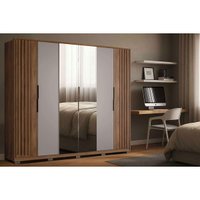 Guarda Roupa Solteiro 6 Portas 2Rp 2Esp Pés Atrice Nog Demóbile