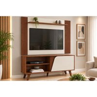 Home Rack Painel p/ TV 43 Pol Iris 120cm Freijo/White DJ Móveis