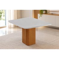 Mesa Cozinha Maldivas Tampo Madeirado 90x90cm Naturale Rufato