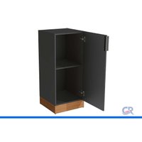 Balcão Cozinha Modulado Liga 1 Porta 40cm Grafite/Canela Kappesberg