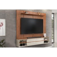 Painel Sala Estar p/ TV 70 Pol Alana 180cm Freijó/Off DJ Móveis