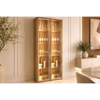 Cristaleira Cozinha Plena LED Reflecta 96cm Cinamon Demóbile