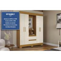Guarda Roupa Solteiro 4 Portas 1 Esp 2 Gav Isabely Branco ACP