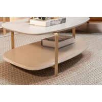 Mesa Lateral Sala Olimpo Organico c/Pés Metalicos White Linea