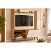 Home Rack Painel p/ TV 43 Pol Iris 120cm Cedro/Bali DJ Móveis