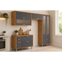 Cozinha Modulada 4 Peças Eloise CZ593 Cinamomo/Titanium MGM