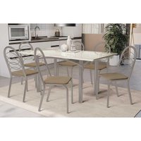 Mesa Cozinha Elba 160 + 6 Cad Holanda Niquel/Cap Kappesberg