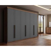 Guarda Roupa 6 Portas 6 Gav Capri Carraro Freijo/Cinza