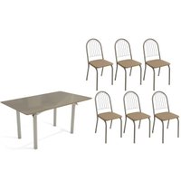 Mesa Cozinha Elba 160 + 6 Cad Noruega Niquel/Cap Kappesberg