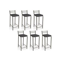 Kit 6un Banqueta Cozinha Gênova Bronze/Preto Kappesberg