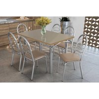 Mesa Cozinha Elba 120 + 6 Cad Holanda Cromado Kappesberg