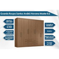 Quarto Completo Juvenil Guarda Roupa 8Pt Master 8.6 + Cômoda Marabá Branco S. Andirá