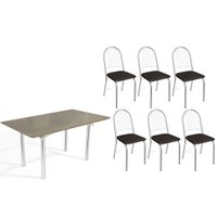 Mesa Cozinha Elba 160 + 6 Cad Noruega Cromado Kappesberg