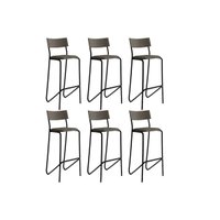 Kit 6un Banqueta Cozinha Atlas Preto Carraro